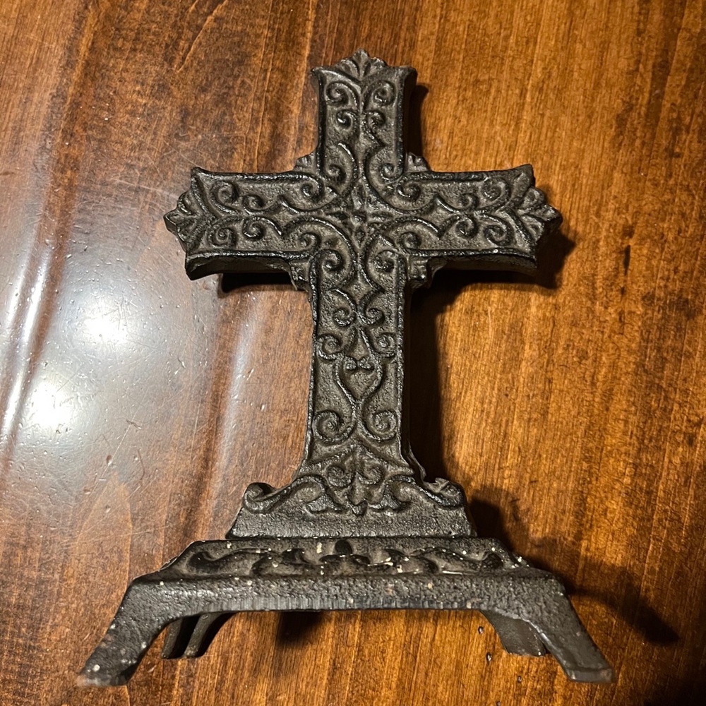 8”Decorative Black Cast Iron Cross
